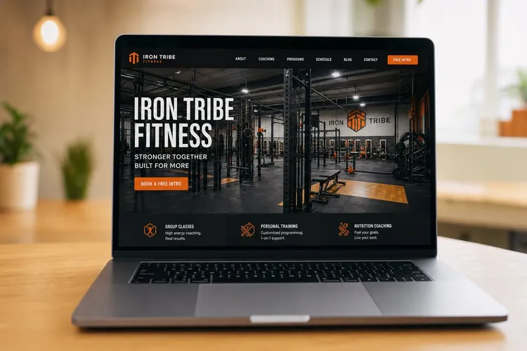 Website design concept for fitness studio Iron Tribe Fitness