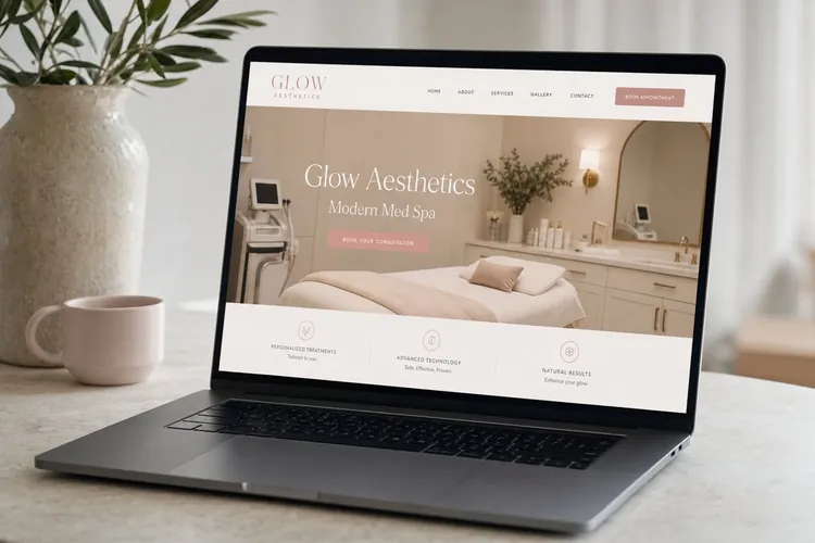 Website design concept for med spa Glow Aesthetics