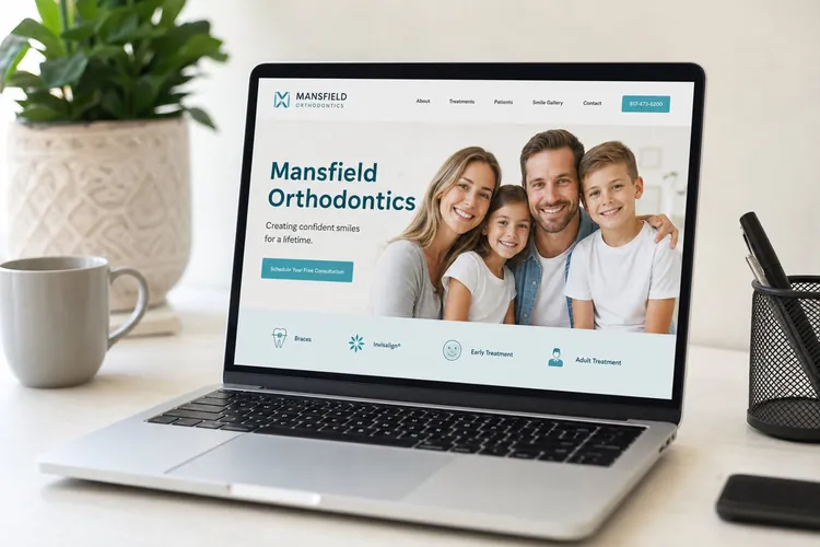 Website design concept for dental practice Mansfield Orthodontics